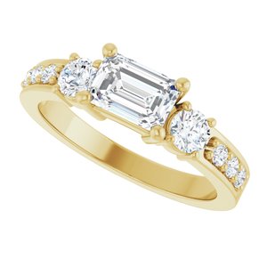 18K Yellow Gold 6.5x4.5 mm Emerald Ring Mounting – image 8