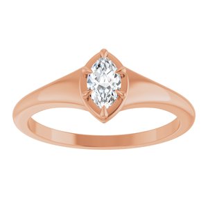 10K Rose Gold 6x3.5 mm Marquise Ring Mounting – image 5