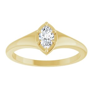 10K Yellow Gold 6x3.5 mm Marquise Ring Mounting – image 5