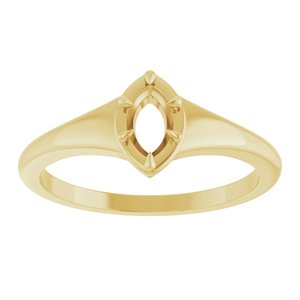 10K Yellow Gold 6x3.5 mm Marquise Ring Mounting – image 6