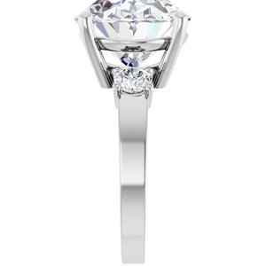 14K White Gold 16x12 mm Oval Ring Mounting – image 7