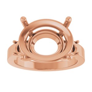 10K Rose Gold 16x12 mm Oval Ring Mounting – image 6