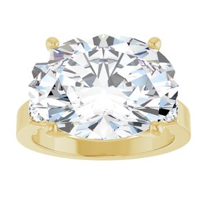 10K Yellow Gold 16x12 mm Oval Ring Mounting – image 5