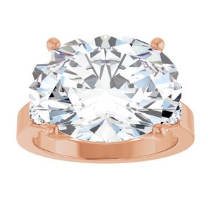 14K Rose Gold 16x12 mm Oval Ring Mounting – image 5