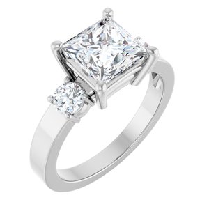 Continuum Sterling Silver 7x7 mm Square Ring Mounting