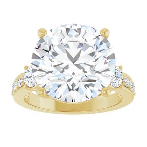 10K Yellow Gold 13 mm Round Ring Mounting – image 5
