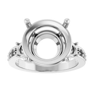 14K X1 White Gold 13 mm Round Ring Mounting – image 6
