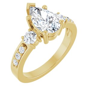 10K Yellow Gold 10x6 mm Pear Ring Mounting