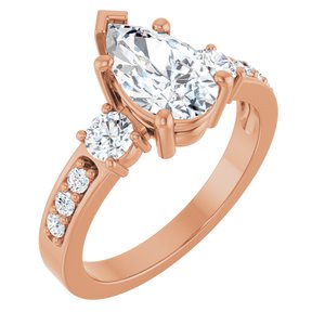 10K Rose Gold 10x6 mm Pear Ring Mounting