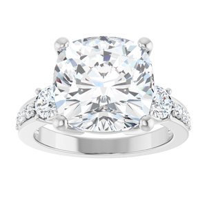 Continuum Sterling Silver 11x11 mm Cushion Ring Mounting – image 5