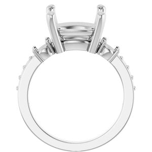 Continuum Sterling Silver 11x11 mm Cushion Ring Mounting – image 4
