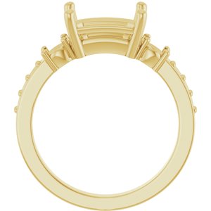 14K Yellow Gold 9x7 mm Emerald Ring Mounting – image 4