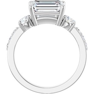 Continuum Sterling Silver 9x7 mm Emerald Ring Mounting – image 3