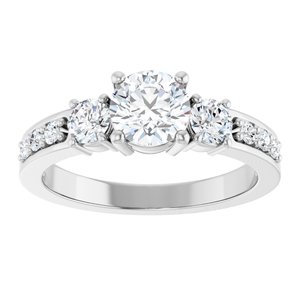 10K White Gold 5.8 mm Round Ring Mounting – image 5