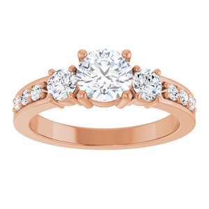 14K Rose Gold 5.8 mm Round Ring Mounting – image 5