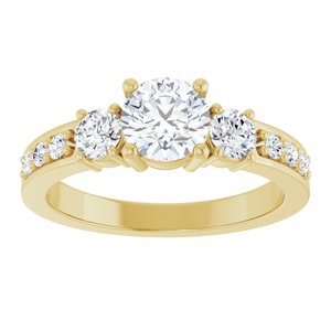 18K Yellow Gold 5.8 mm Round Ring Mounting – image 5