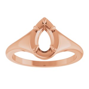 18K Rose Gold 8x5 mm Pear Ring Mounting – image 6