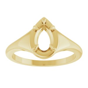 10K Yellow Gold 8x5 mm Pear Ring Mounting – image 6