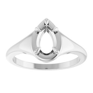 10K White Gold 8x5 mm Pear Ring Mounting – image 6