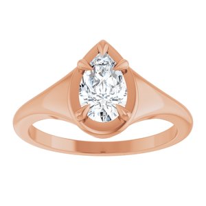 18K Rose Gold 8x5 mm Pear Ring Mounting – image 5