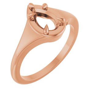 10K Rose Gold 8x5 mm Pear Ring Mounting – image 2