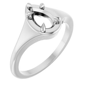 Sterling Silver 8x5 mm Pear Ring Mounting – image 2