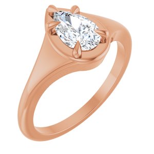 10K Rose Gold 8x5 mm Pear Ring Mounting