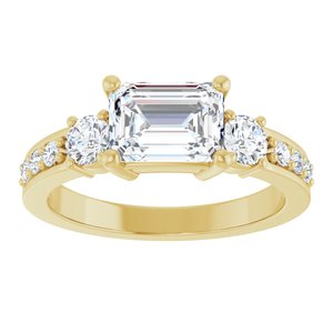 18K Yellow Gold 7.5x5.5 mm Emerald Ring Mounting – image 5