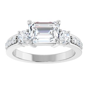 Continuum Sterling Silver 7.5x5.5 mm Emerald Ring Mounting – image 5