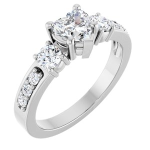 Platinum 5.5x5.5 mm Heart Ring Mounting