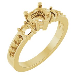 10K Yellow Gold 5.5x5.5 mm Heart Ring Mounting – image 2