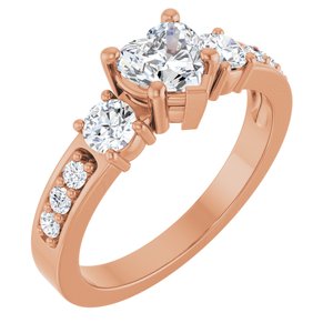 18K Rose Gold 5.5x5.5 mm Heart Ring Mounting