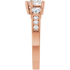 14K Rose Gold 5.5x5.5 mm Heart Ring Mounting – image 7