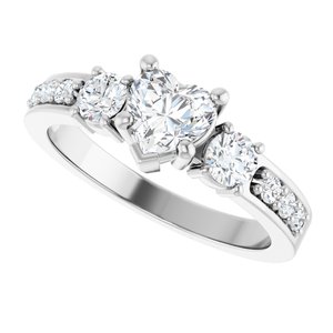 Sterling Silver 5.5x5.5 mm Heart Ring Mounting – image 8