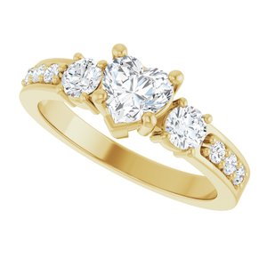 18K Yellow Gold 5.5x5.5 mm Heart Ring Mounting – image 8