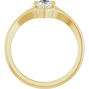 14K Yellow Gold 8x4.5 mm Marquise Ring Mounting – image 3