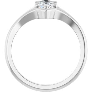 18K White Gold 8x4.5 mm Marquise Ring Mounting – image 3