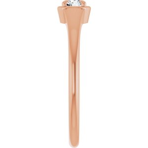 14K Rose Gold 3.5 mm Round Ring Mounting – image 7