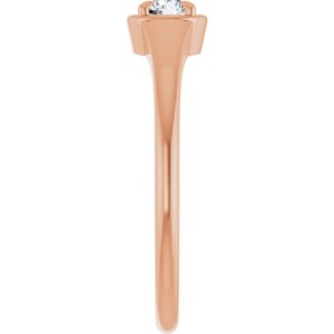14K Rose Gold 3.8 mm Round Ring Mounting – image 7