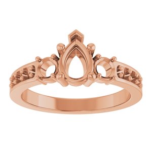 14K Rose Gold 7x5 mm Pear Ring Mounting – image 6