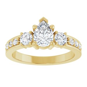 10K Yellow Gold 7x5 mm Pear Ring Mounting – image 5