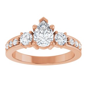 18K Rose Gold 7x5 mm Pear Ring Mounting – image 5