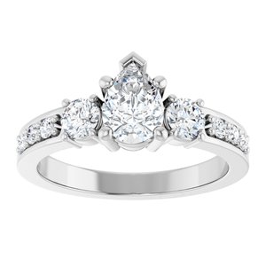 Continuum Sterling Silver 7x5 mm Pear Ring Mounting – image 5