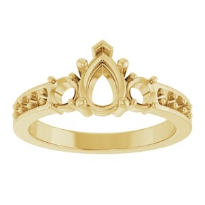 14K Yellow Gold 7x5 mm Pear Ring Mounting – image 6