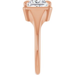 10K Rose Gold 7.5x7.5 mm Square Ring Mounting – image 7