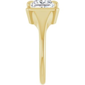 18K Yellow Gold 7.5x7.5 mm Square Ring Mounting – image 7