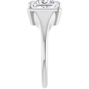 14K White Gold 7.5x7.5 mm Square Ring Mounting – image 7