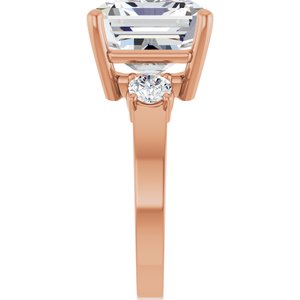 10K Rose Gold 13x11 mm Emerald Ring Mounting – image 7