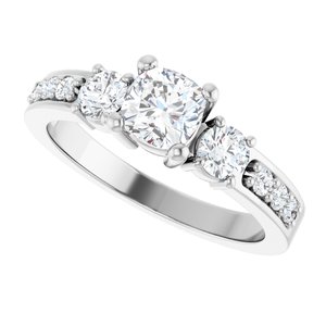 10K White Gold 5x5 mm Cushion Ring Mounting – image 8