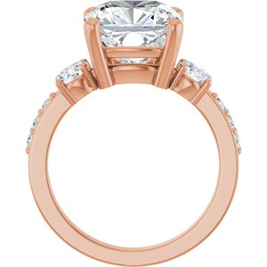 10K Rose Gold 10x10 mm Cushion Ring Mounting – image 3